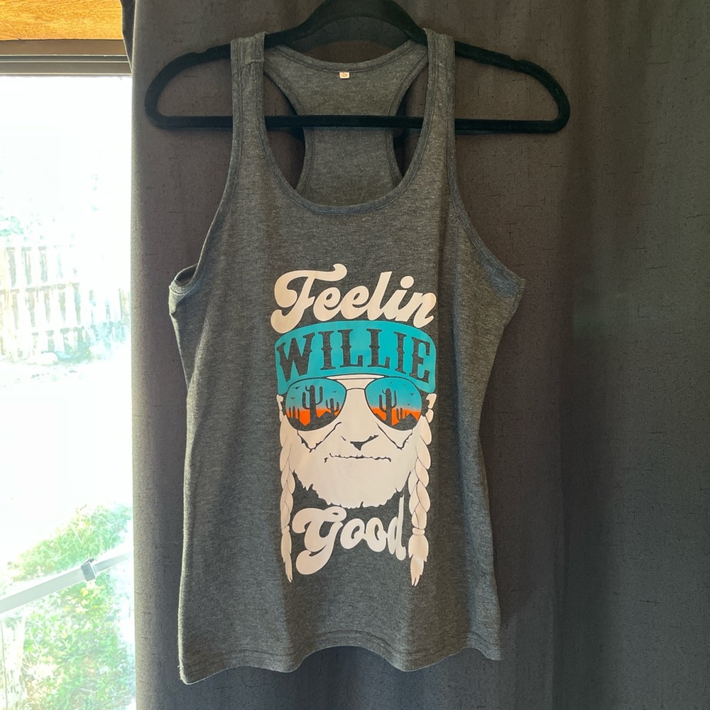 Gray Graphic Tank Top